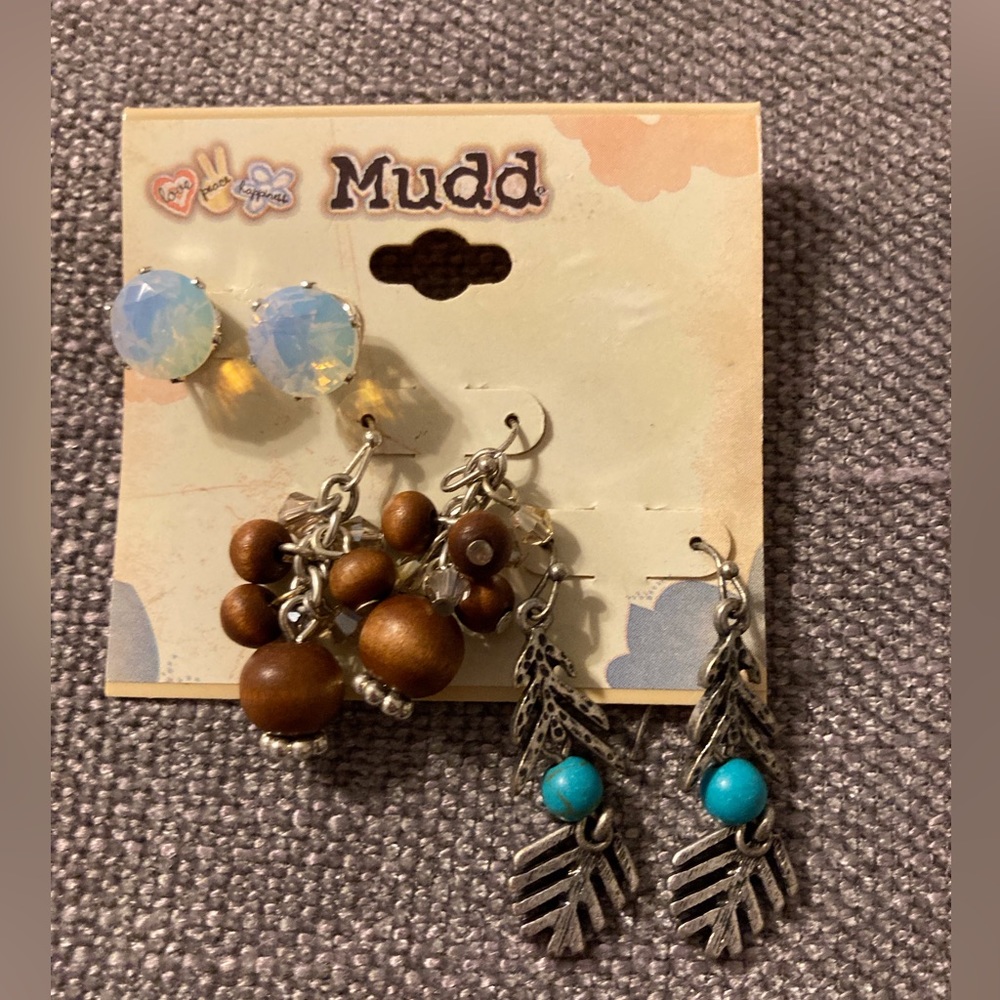 NWT Mudd set of three Boho earrings